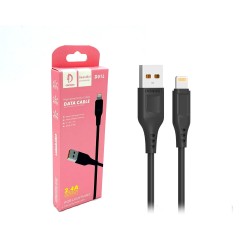 DENMEN FAST CHARGING DATA CABLE D01L FOR IPHONE 2.4A BLACK DENMEN FAST CHARGING DATA CABLE D01L FOR IPHONE 2.4A BLACK